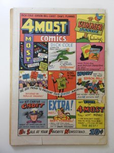 Blue Bolt #28 GD+ Cover detached bottom staple, 3 in tear 3rd interior page