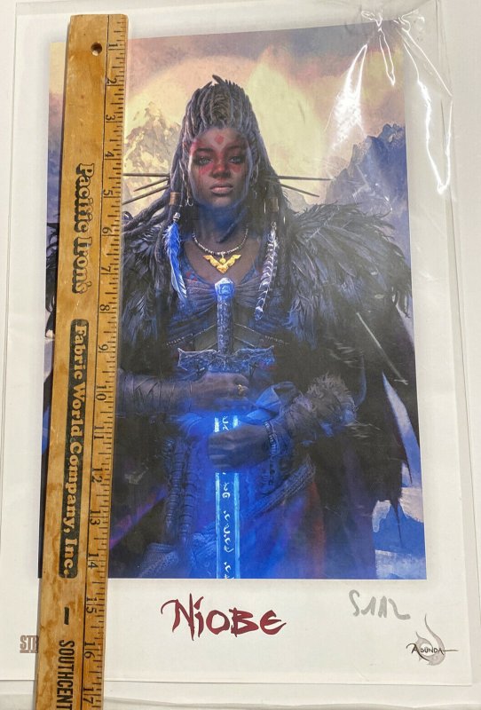 JONES SIGNED Litho NIOBE SHE IS DEATH 11x17 2019 STRANGER COMICS  ASUNDA 