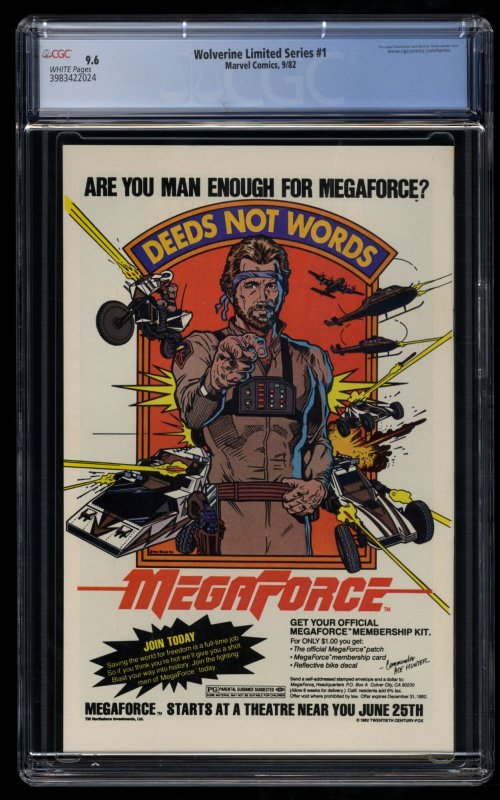 Wolverine #1 CGC NM+ 9.6 White Pages Limited Series Frank Miller Art!