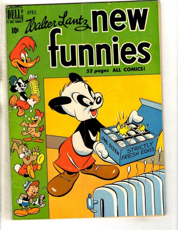 New Funnies #158 FN- Walter Lantz Dell Golden Age Comic Book Woody Woodpeck JL11