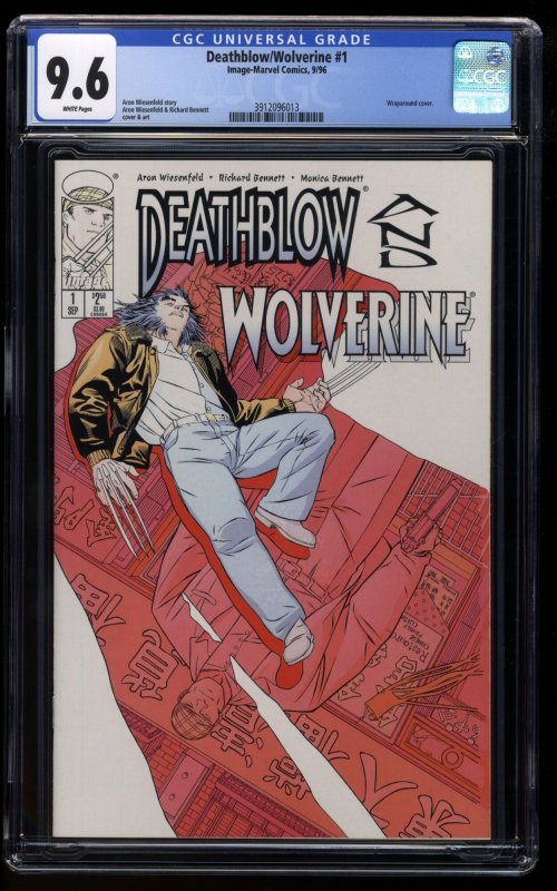 Deathblow/Wolverine (1996) #1 CGC NM+ 9.6 White Pages Wraparound Cover!