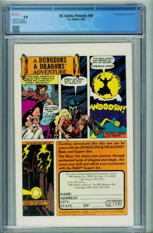 DC Comics Presents #49 CGC 9.8 Black Adam comic book Shazam 4253450009