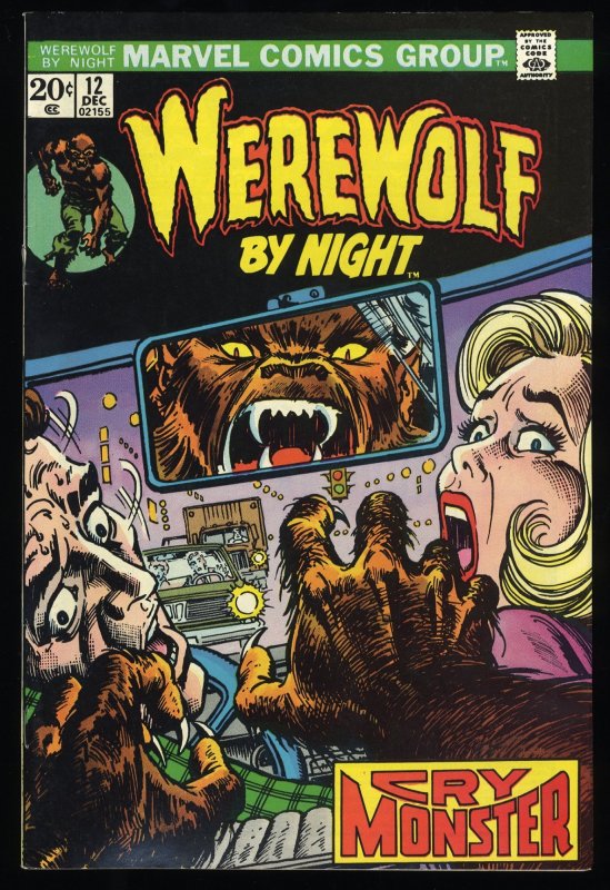Werewolf By Night #12 VF+ 8.5 Cry Werewolf! Gil Kane Cover! John Romita!
