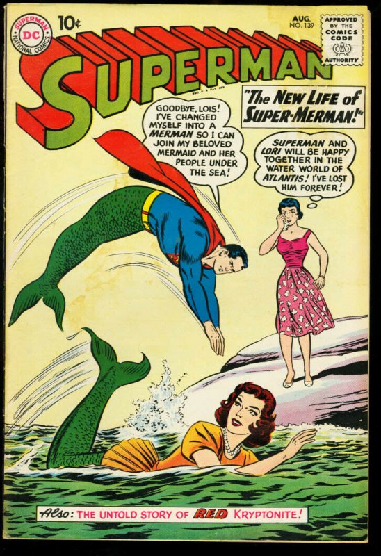 SUPERMAN #139-MERMAID COVER-LORI LEMARIS APPEARS G/VG