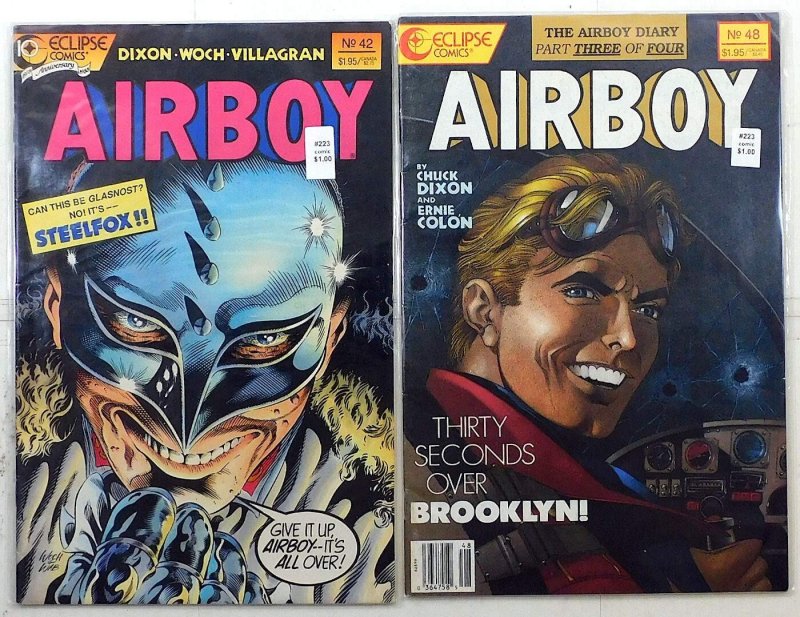 Airboy Lot of 2 #42, 48 (1988) Eclipse Comics 1st Print Comic Books