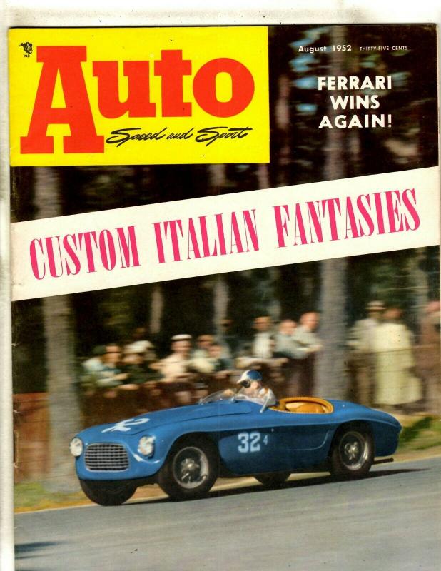 Auto Speed & Sport August 1952 Ferrari Photo Cover Magazine Italian Fantasy JL35