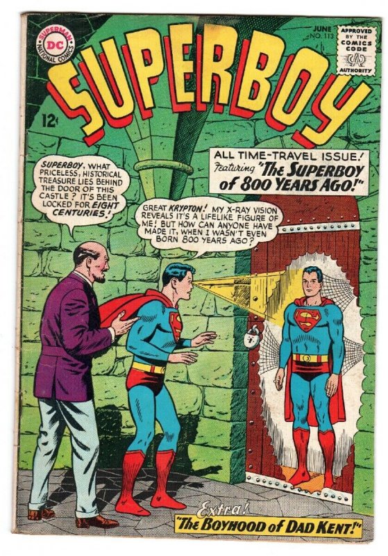 SUPERBOY #113 1964-dc SILVER AGE COMIC-time travel issue fn-