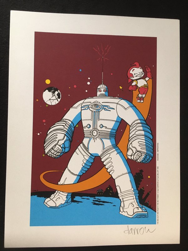 THE BIG GUY AND RUSTY THE BOY ROBOT Print Signed by Geof Darrow, 1995