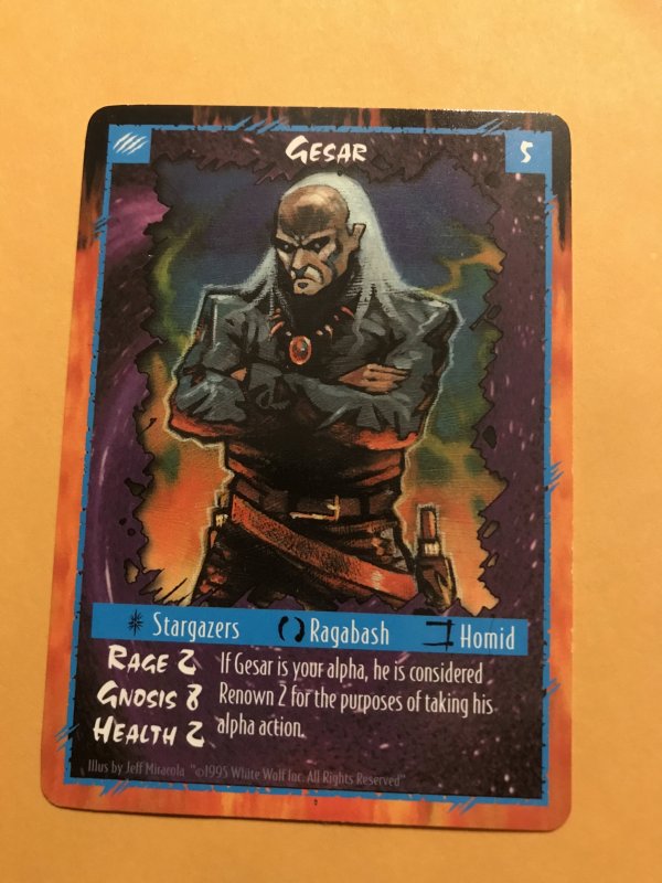 GESAR : RAGE Werewolf Unlimited Character Card; White Wolf TCG, Rare