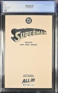 SUPERMAN #23 DC COMICS 2025 DAVE JOHNSON 1:25 VARIANT CGC 9.8 NM