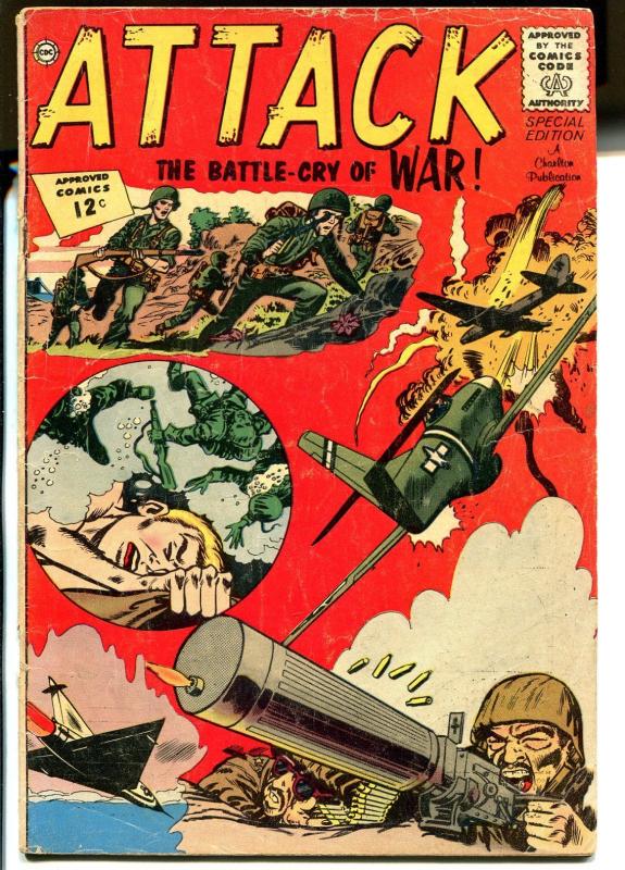 Attack#1 1962-Charlton-1st issue-special edition-WWII-jungle war-VG