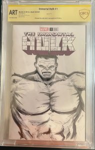Immortal Hulk #1 2018 Larry Watts Hulk Sketch CBCS Slab Art GB02