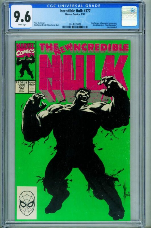 INCREDIBLE HULK #377 -- CGC 9.6 -- 1st Professor Hulk -- 2014539008