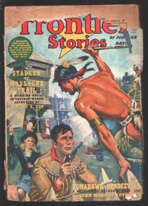 Frontier Stories of Pioneer Days-Summer 1942-Indian attack cover-William R. Cox-