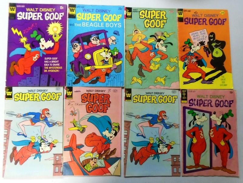 Bronze+Copper Age Disney Whitman+Gold Key Super Goof Comic Lot, 28 Different, VG