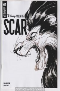 DISNEY VILLAINS SCAR (2023 DYNAMITE) #1 VARIANT 1:15 CVR I LINDSAY B&W N X08450