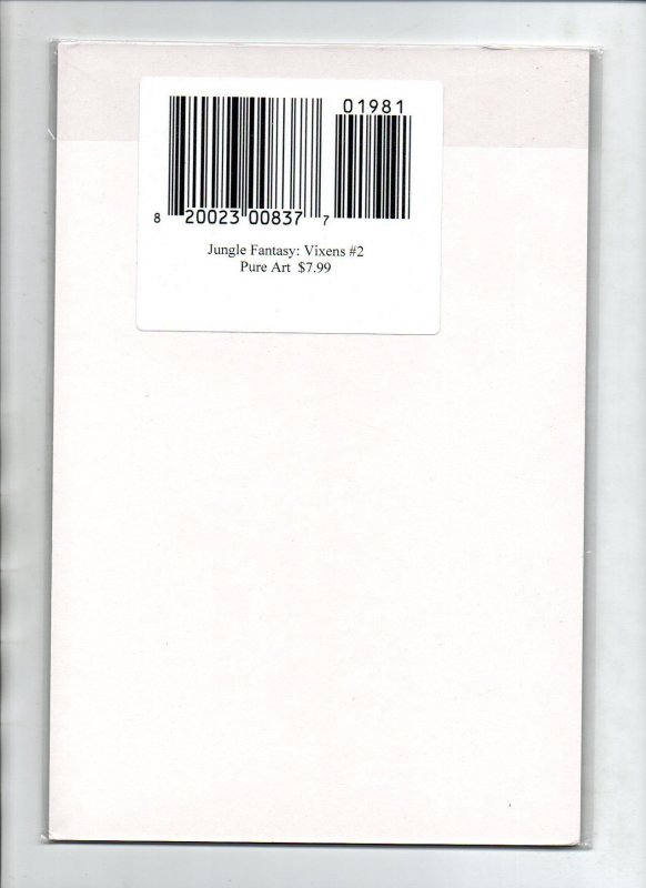 Jungle Fantasy: Vixens #2 Rio Pure Art Variant - 2016 - Sealed - NM