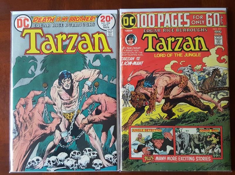 SIX 70s DC COMICS - SWAMP THING, TARZAN, TEEN TITANS, GREEN LANTERN, HAWKMAN