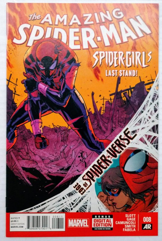 Amazing Spider-Man #8 (NM-, 2014) Debut of new Silk costume