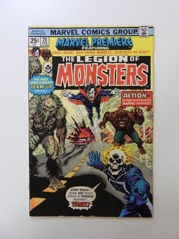 Marvel Premiere #28 (1976) 1st Legion of Monsters VG  subscription crease