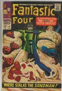 Fantastic Four #61 ORIGINAL Vintage 1967 Marvel Comics Sandman