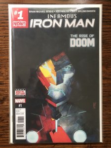Infamous Iron Man #1 PERFECT!!! 2016 Marvel A.I. Tony Stark Rise of Doom 