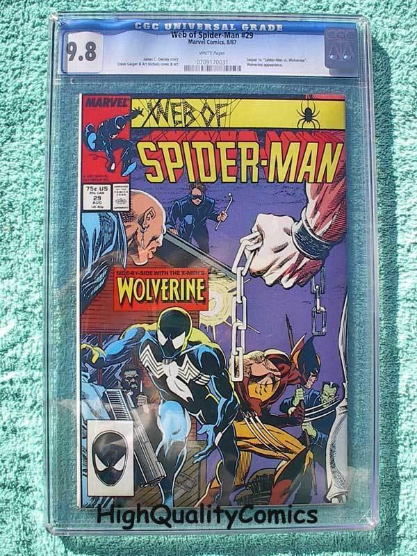 WEB of SPIDER-MAN #29, vs Wolverine, CGC = 9.8, NM/M, more in store