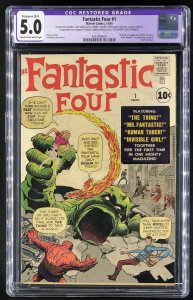 Fantastic Four #1 (1961) CGC 5.0 Restored 1st appearance of the Fantastic Four!