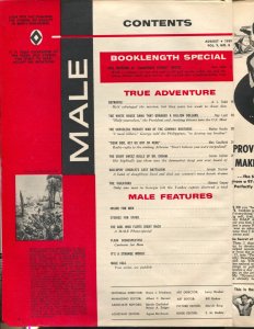 Male 8/1959-Atlas-WWI battle cover-Mort Kunstler-Randy Nappi-cheesecake-VG