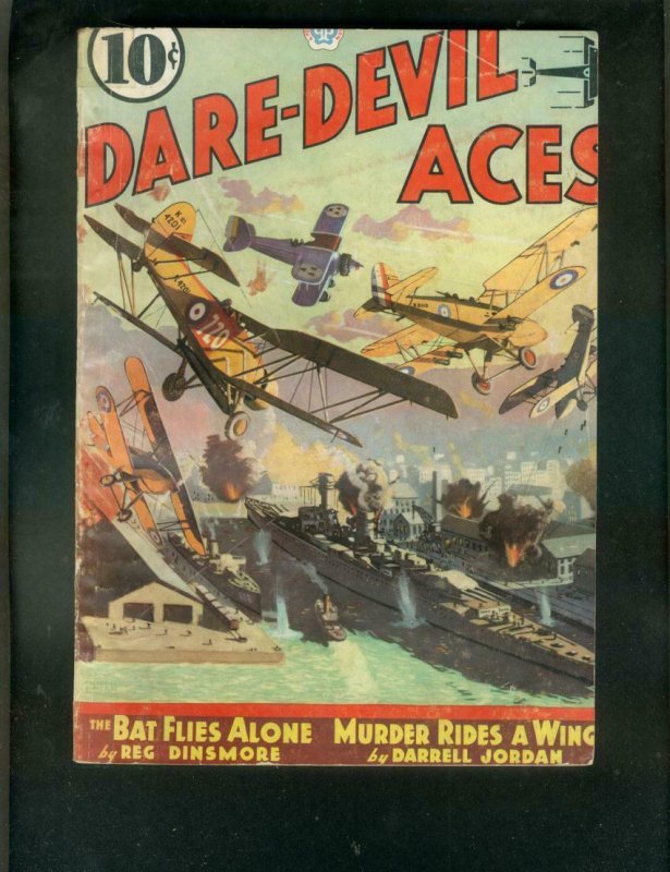 DARE-DEVIL ACES PULP-3/1937-BAT FLIES ALONE-RED FALCON G/VG