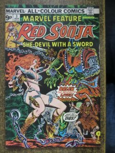 MARVEL FEATURE (3/1976 RED SONJA) 3 FINE- UK EDITION COMICS BOOK