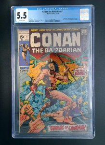 Conan the Barbarian #1, CGC 5.5 Origin, 1st Appearance Marvel Comics, 1970 JR1