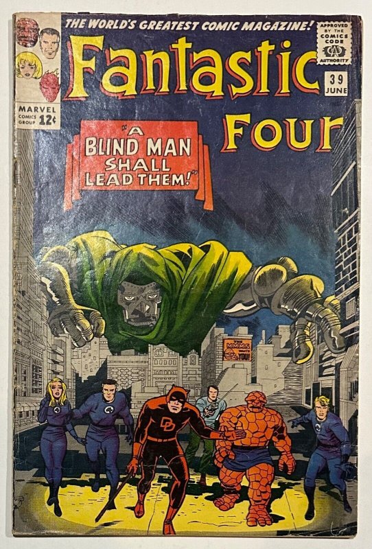 (1965) THE FANTASTIC FOUR #39 DAREDEVIL DR DOOM Appears! Jack Kirby! Stan Lee!