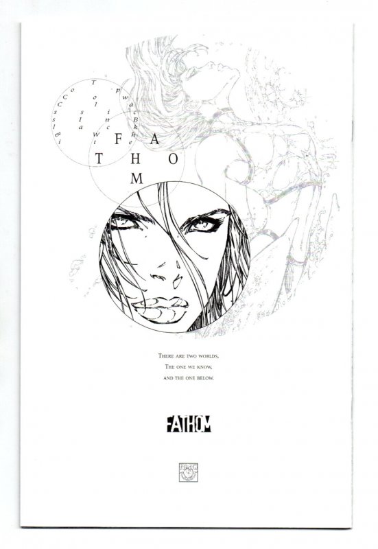 Fathom #1 Black & White Sketch Variant - Michael Turner - 2000 - NM