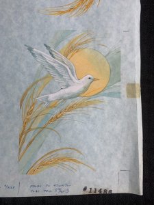 WE MISS YOU White Dove with Sun and Wheat 11x15 Greeting Card Art #9169