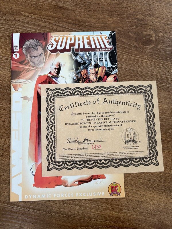Supreme The Return # 1 NM 1st Print Dynamic Forces Variant Comic Book 18 J288