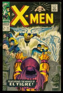 X-MEN #25 1966-MARVEL COMICS-EL TIGRE-WERNER ROTH ART VF 