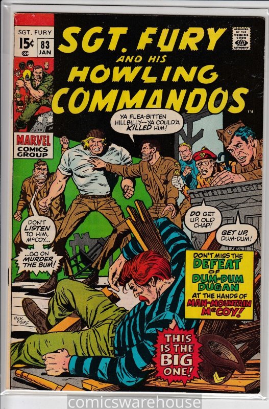 SGT FURY AND HIS HOWLING COMMANDOS (1963 MARVEL) #83 FN A05868