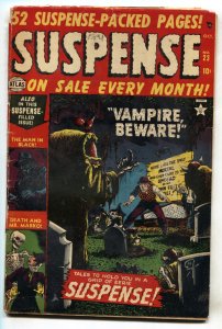 Suspense #23 1952- Atlas Horror- Vampire cover- comic book Stan Lee-PCH