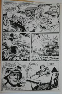 SAM GLANZMAN original art, G I Combat #219 Pg 26, 11x 16, WWII, Haunted Tank
