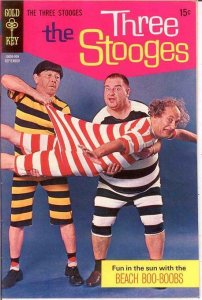 THREE STOOGES 44 F-VF photocover March 1969 Beach Boobi COMICS BOOK