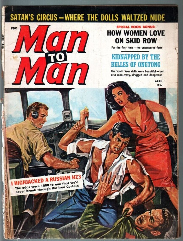 MAN TO MAN PULP-APR 1960-JUNE WILKINSON-WAR-CRIME-EXPLOITATION-SKID ROW FR