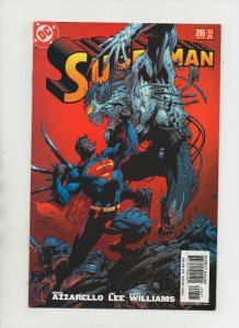 Superman #206 - Jim Lee Monster Fight Cover - (Grade 9.2) 2004