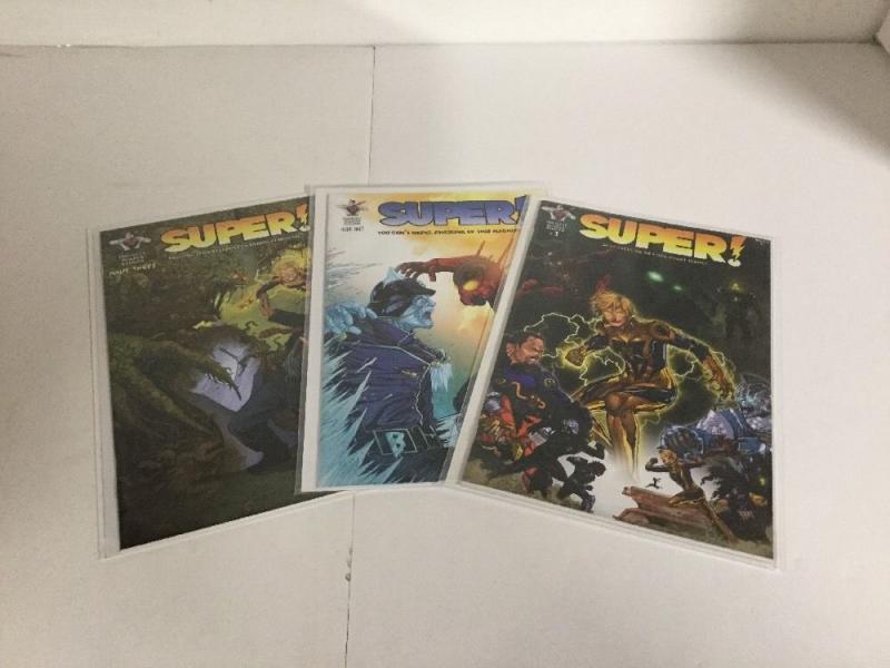 Super! 1 2 3 Lot Set Run Nm Near Mint Unlikely Heroes Studios