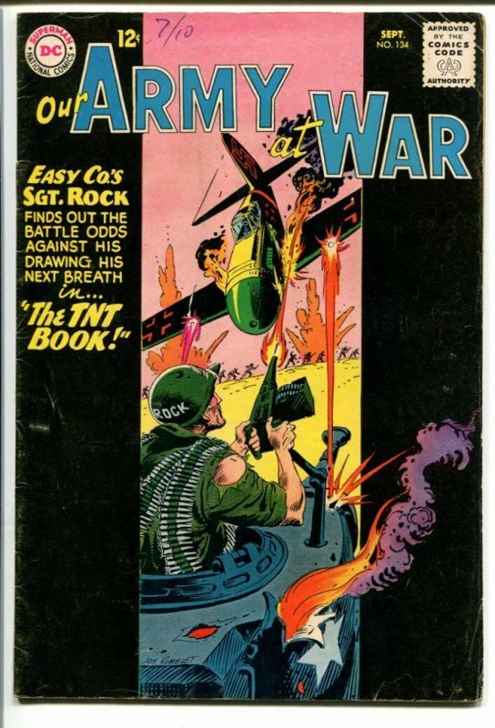 OUR ARMY AT WAR #134-SGT. ROCK-COOL ISSUE VG