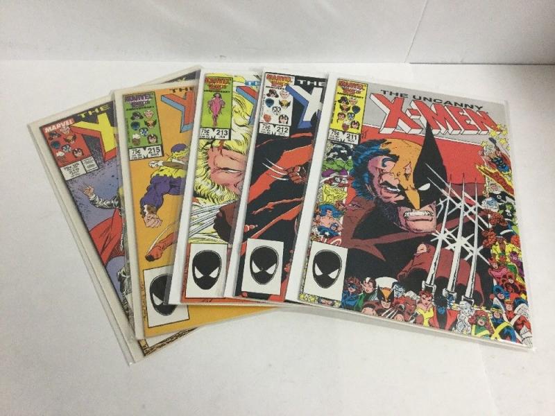 Uncanny X-Men 211-213 215 219 Lot Vf-Nm Very Fine-Near Mint Marvel Comics