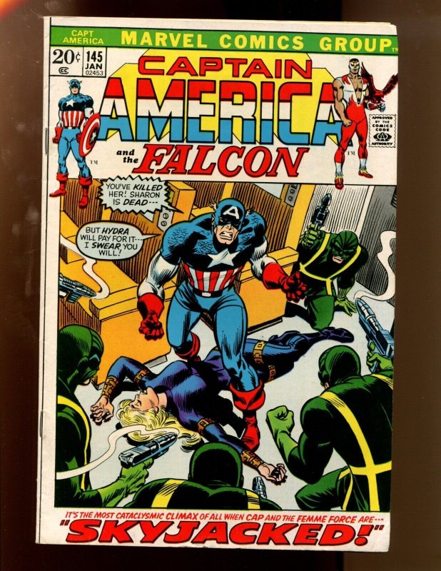 CAPTAIN AMERICA #145 - SKYJACKED! (7.5) 1972