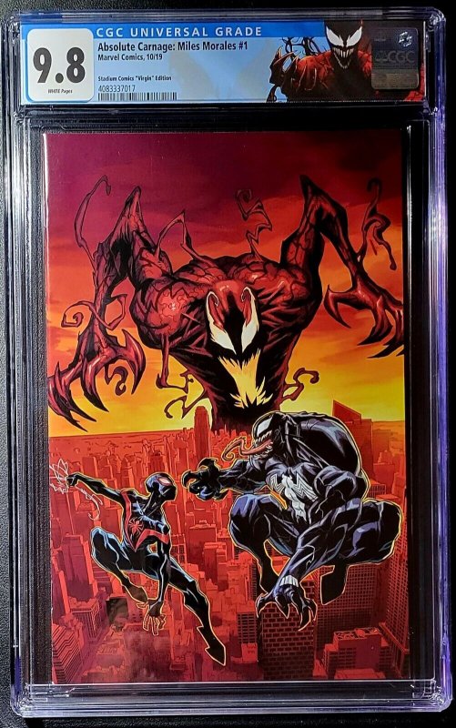 ?? Absolute Carnage Miles Morales #1 Virgin Variant CGC Graded 9.8 Stadium 