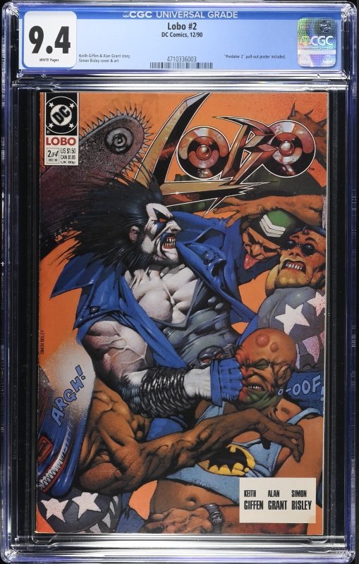 (1990) LOBO #1 CGC 9.4 #2 9.4 #3 9.2 #4 9.4 MINI SERIES! SIMON BISLEY ART!