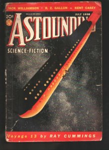 Astounding Stories 7/1938-Howard V. Brown cover-1st L. Ron Hubbard sci-fi pul... 